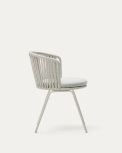 Saconca Outdoor Chair With Cord And Grey Galvanised Steel | Kave Home -Quality Furniture Store J0600047JJ03 1V02