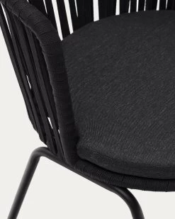 Saconca Outdoor Chair With Cord And Black Galvanised Steel | Kave Home -Quality Furniture Store J0600048JJ01 1D01