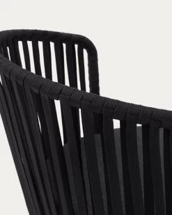 Saconca Outdoor Chair With Cord And Black Galvanised Steel | Kave Home -Quality Furniture Store J0600048JJ01 1D04