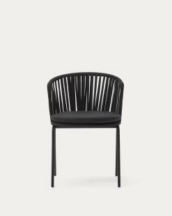 Saconca Outdoor Chair With Cord And Black Galvanised Steel | Kave Home -Quality Furniture Store J0600048JJ01 1V04