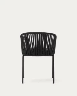 Saconca Outdoor Chair With Cord And Black Galvanised Steel | Kave Home -Quality Furniture Store J0600048JJ01 1V05