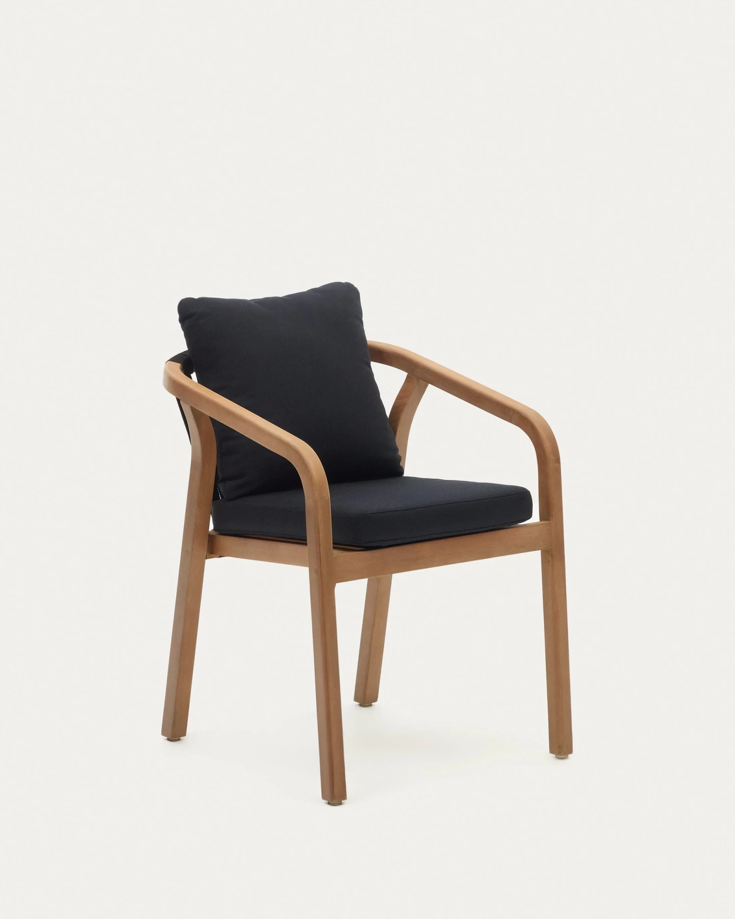 Malaret Stackable Chair In Solid Eucalyptus And Black Cord, FSC 3 Malaret Stackable Chair In Solid Eucalyptus And Black Cord, FSC