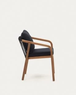Malaret Stackable Chair In Solid Eucalyptus And Black Cord, FSC 17 Malaret Stackable Chair In Solid Eucalyptus And Black Cord, FSC -Quality Furniture Store J0600049JJ01 1V02