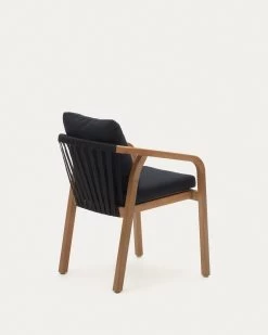Malaret Stackable Chair In Solid Eucalyptus And Black Cord, FSC 19 Malaret Stackable Chair In Solid Eucalyptus And Black Cord, FSC -Quality Furniture Store J0600049JJ01 1V03