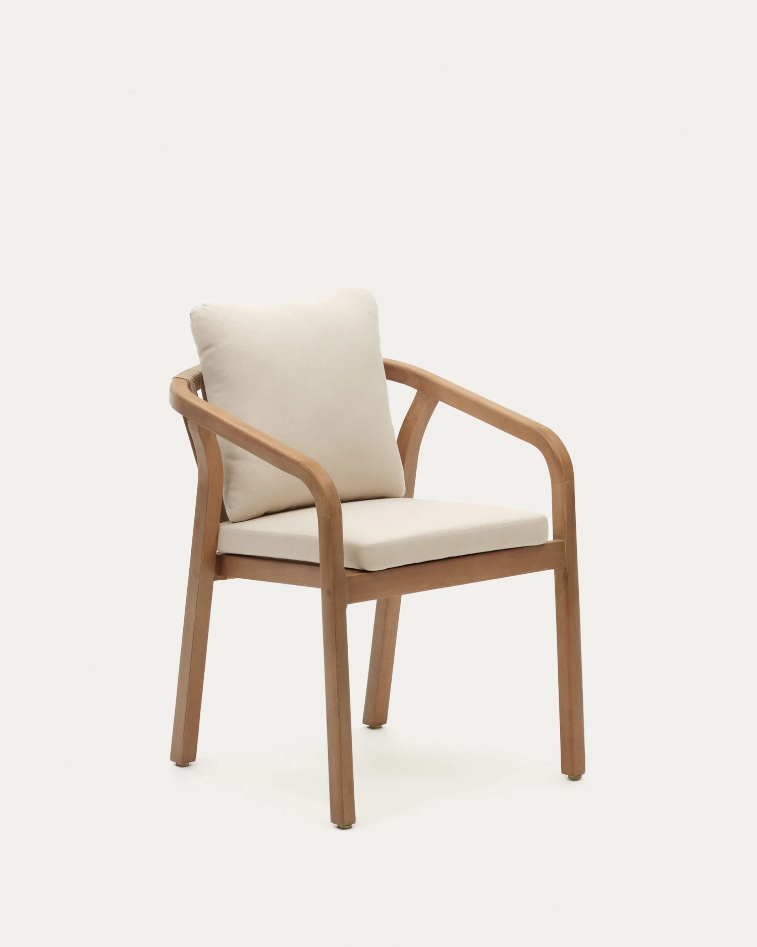 Malaret Stackable Chair In Solid Eucalyptus And Beige Cord, FSC 3 Malaret Stackable Chair In Solid Eucalyptus And Beige Cord, FSC