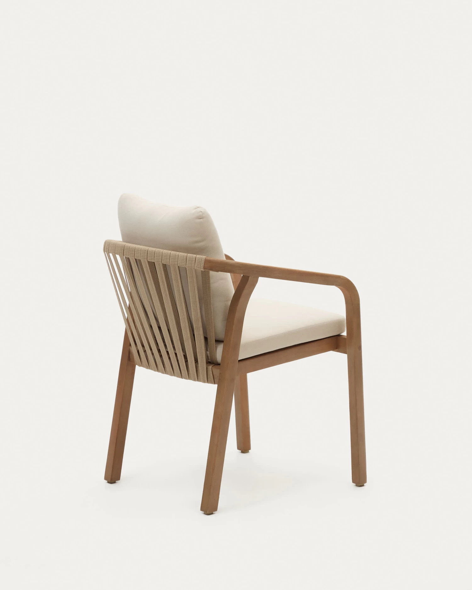 Malaret Stackable Chair In Solid Eucalyptus And Beige Cord, FSC 10 Malaret Stackable Chair In Solid Eucalyptus And Beige Cord, FSC - Image 8