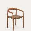 Ydalia Stackable Outdoor Chair In Solid Teak Wood With Natural Finish And Beige Rope -Quality Furniture Store J0600075JJ12 1V01