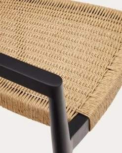Ydalia Stackable Outdoor Chair In Solid Teak Wood With Black Finish And Synthetic Rattan Rope | Kave Home 21 Ydalia Stackable Outdoor Chair In Solid Teak Wood With Black Finish And Synthetic Rattan Rope | Kave Home -Quality Furniture Store J0600076SS46 1D04