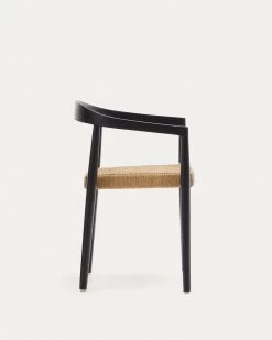 Ydalia Stackable Outdoor Chair In Solid Teak Wood With Black Finish And Synthetic Rattan Rope | Kave Home 17 Ydalia Stackable Outdoor Chair In Solid Teak Wood With Black Finish And Synthetic Rattan Rope | Kave Home -Quality Furniture Store J0600076SS46 1V02