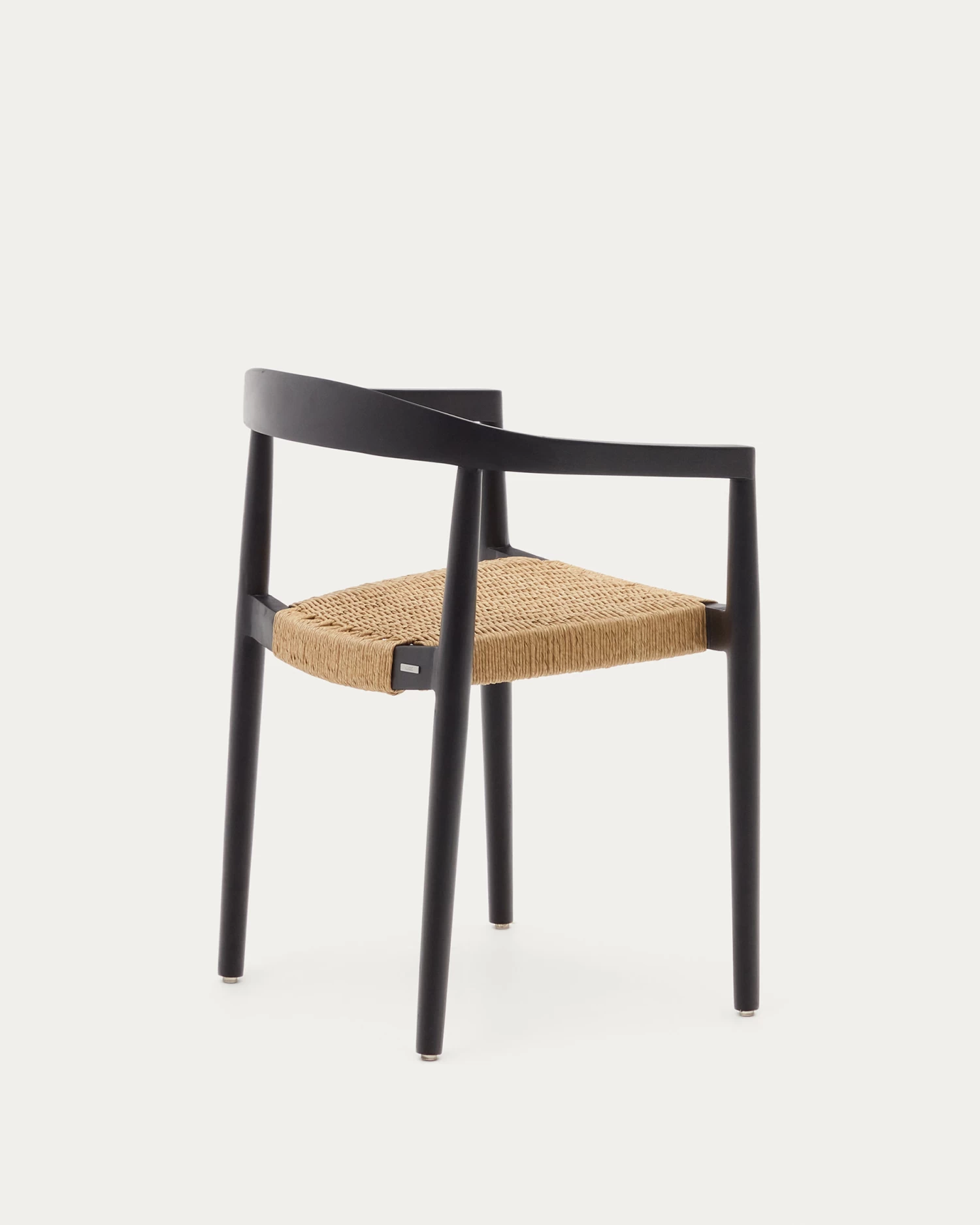 Ydalia Stackable Outdoor Chair In Solid Teak Wood With Black Finish And Synthetic Rattan Rope | Kave Home 10 Ydalia Stackable Outdoor Chair In Solid Teak Wood With Black Finish And Synthetic Rattan Rope | Kave Home - Image 8
