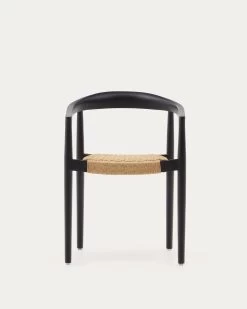 Ydalia Stackable Outdoor Chair In Solid Teak Wood With Black Finish And Synthetic Rattan Rope | Kave Home 20 Ydalia Stackable Outdoor Chair In Solid Teak Wood With Black Finish And Synthetic Rattan Rope | Kave Home -Quality Furniture Store J0600076SS46 1V04