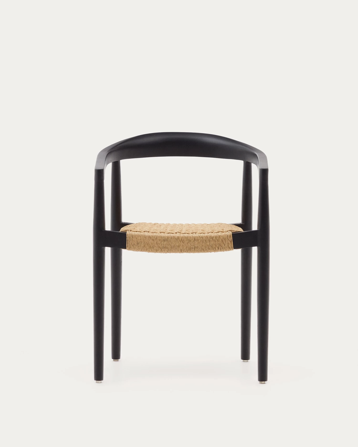 Ydalia Stackable Outdoor Chair In Solid Teak Wood With Black Finish And Synthetic Rattan Rope | Kave Home 11 Ydalia Stackable Outdoor Chair In Solid Teak Wood With Black Finish And Synthetic Rattan Rope | Kave Home - Image 9