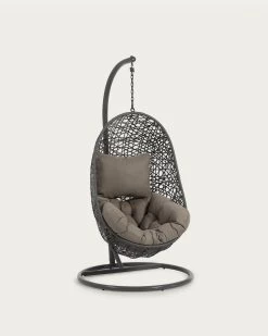 Hanging Armchair With Dark Grey Foot Florina Dark Grey | Kave Home
