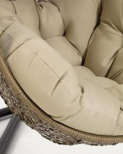 Hanging Armchair With Dark Grey Florina Brown Feet | Kave Home 12 Hanging Armchair With Dark Grey Florina Brown Feet | Kave Home -Quality Furniture Store J1000030FN10 1D02