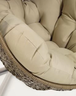 Hanging Armchair With Light Grey Florina Brown Feet | Kave Home 12 Hanging Armchair With Light Grey Florina Brown Feet | Kave Home -Quality Furniture Store J1000031FN10 1D02