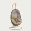 Hanging Armchair With Light Grey Florina Brown Feet | Kave Home 2 Hanging Armchair With Light Grey Florina Brown Feet | Kave Home -Quality Furniture Store J1000031FN10 1V01
