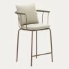 Salguer Stackable Stool In Cord And Steel With A Brown Painted Finish 66 Cm | Kave Home -Quality Furniture Store J1100015RR09 1V01