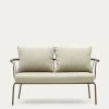 Salguer Sofa In Green Cord And Steel With A Brown Painted Finish 134 Cm | Kave Home -Quality Furniture Store J1400005RR19 1V01