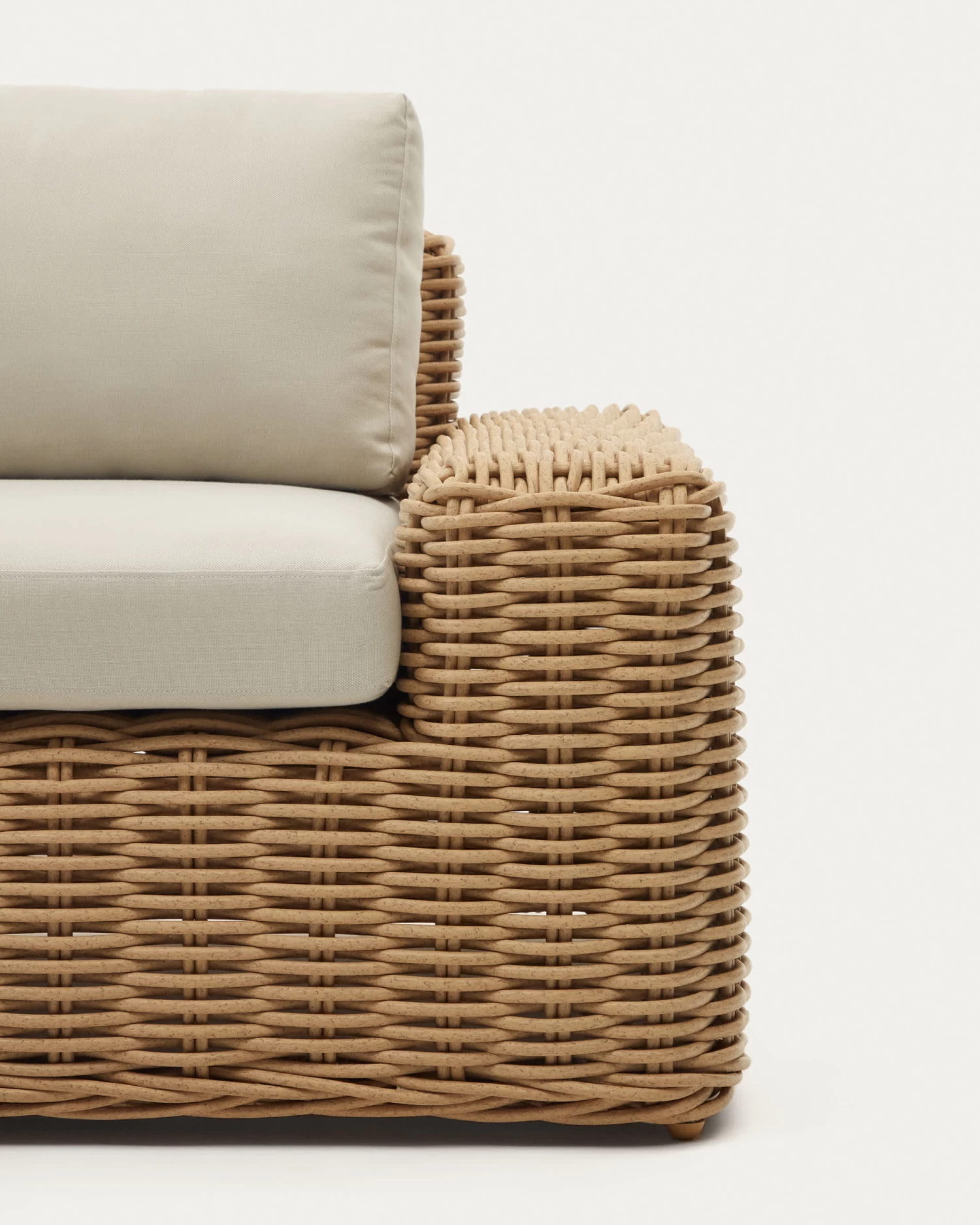 Portlligat 3 Seater Faux Rattan Outdoor Sofa In A Natural Finish | Kave Home 5 Portlligat 3 Seater Faux Rattan Outdoor Sofa In A Natural Finish | Kave Home - Image 3