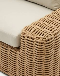 Portlligat 3 Seater Faux Rattan Outdoor Sofa In A Natural Finish | Kave Home 12 Portlligat 3 Seater Faux Rattan Outdoor Sofa In A Natural Finish | Kave Home -Quality Furniture Store J1400021JJ14 1D02