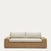 Portlligat 3 Seater Faux Rattan Outdoor Sofa In A Natural Finish | Kave Home 1 Portlligat 3 Seater Faux Rattan Outdoor Sofa In A Natural Finish | Kave Home -Quality Furniture Store J1400021JJ14 1V01