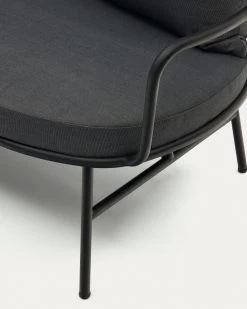 Bramant Steel 2 Seater Sofa With Black Finish 175.5 Cm | Kave Home -Quality Furniture Store J1400022RR02 1D02