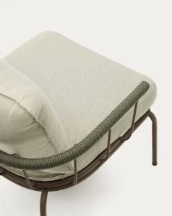 Salguer Armchair In Green Cord And Steel With A Brown Painted Finish 16 Salguer Armchair In Green Cord And Steel With A Brown Painted Finish -Quality Furniture Store J1700007RR19 1D02