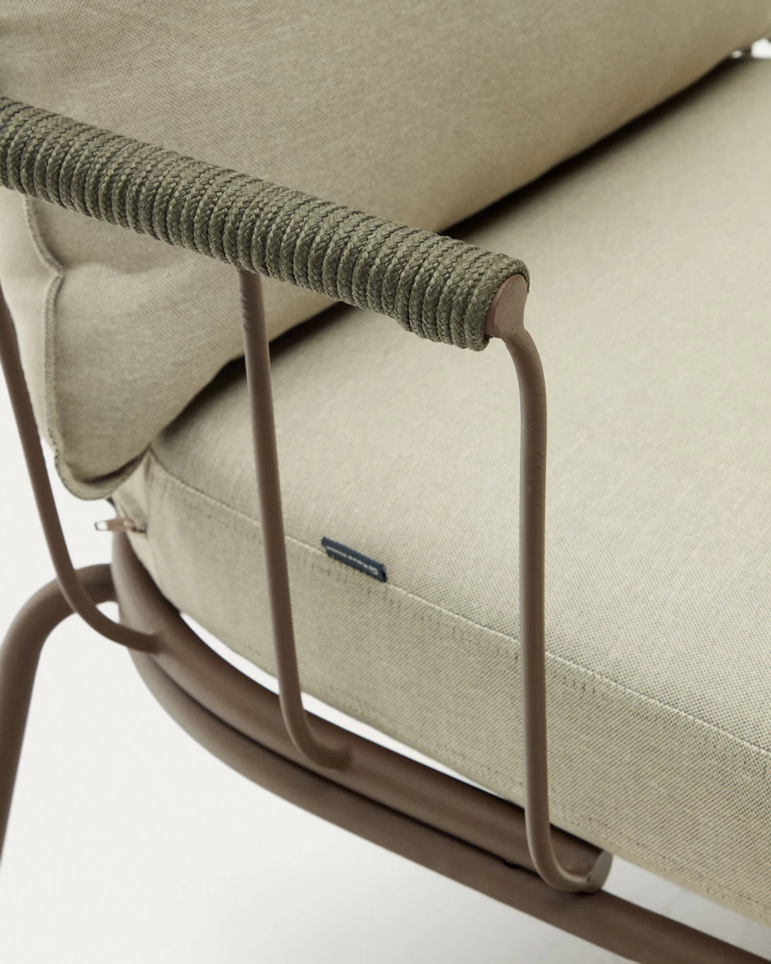 Salguer Armchair In Green Cord And Steel With A Brown Painted Finish 9 Salguer Armchair In Green Cord And Steel With A Brown Painted Finish - Image 7