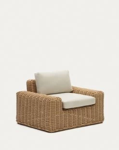 Portlligat Polyrattan Outdoor Armchair In A Natural Finish | Kave Home