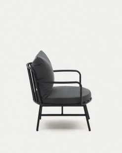 Bramant Steel Armchair With Black Finish | Kave Home -Quality Furniture Store J1700031RR02 1V02
