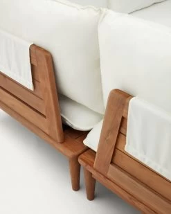 Portitxol Set Of 1 Corner Armchair 2 Modular Armchairs And Coffee Table In Solid Teak | Kave Home -Quality Furniture Store J2100004JJ05 1D03