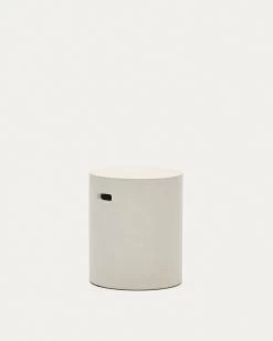 Aiguablava Footrest In White Cement Ã 37 Cm | Kave Home