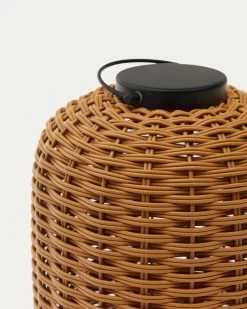 Saranella Portable Table Lamp In Brown Faux Rattan | Kave Home 13 Saranella Portable Table Lamp In Brown Faux Rattan | Kave Home -Quality Furniture Store L1100010FN10 1D02