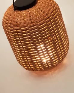 Saranella Portable Table Lamp In Brown Faux Rattan | Kave Home 14 Saranella Portable Table Lamp In Brown Faux Rattan | Kave Home -Quality Furniture Store L1100010FN10 1D03