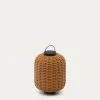 Saranella Portable Table Lamp In Brown Faux Rattan | Kave Home -Quality Furniture Store L1100010FN10 1V01
