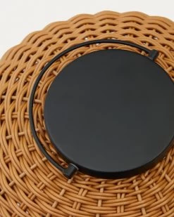 Saranella Large Portable Table Lamp In Brown Polyrattan | Kave Home -Quality Furniture Store L1100012FN10 1D01