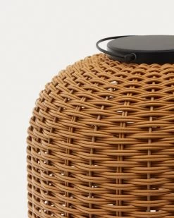 Saranella Large Portable Table Lamp In Brown Polyrattan | Kave Home -Quality Furniture Store L1100012FN10 1D02