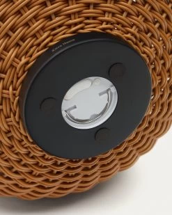 Saranella Large Portable Table Lamp In Brown Polyrattan | Kave Home -Quality Furniture Store L1100012FN10 1D04