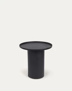 Fleksa Round Side Table In Black Metal Ã 45 Cm | Kave Home