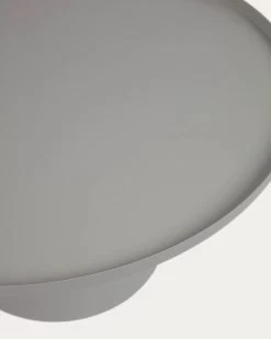 Fleksa Round Side Table In Grey Metal à 72 Cm | Kave Home 12 Fleksa Round Side Table In Grey Metal à 72 Cm | Kave Home -Quality Furniture Store LH0160R03 1D02