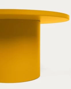 Fleksa Round Coffee Table In Mustard Metal à 72 Cm | Kave Home 10 Fleksa Round Coffee Table In Mustard Metal à 72 Cm | Kave Home -Quality Furniture Store LH0160R81 1D01