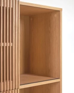 Beyla Solid Oak Shelf Unit With Oak Veneer 84.3 X 170 Cm FSC 100%. | Kave Home -Quality Furniture Store LH0354M40AS 1D01