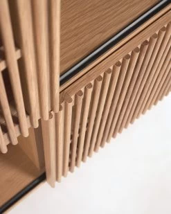 Beyla Solid Oak Shelf Unit With Oak Veneer 84.3 X 170 Cm FSC 100%. | Kave Home -Quality Furniture Store LH0354M40AS 1D02