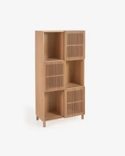 Beyla Solid Oak Shelf Unit With Oak Veneer 84.3 X 170 Cm FSC 100%. | Kave Home