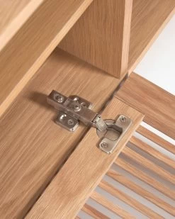 Beyla Solid Oak TV Stand With Two Doors And Oak Veneer 180 X 49 Cm FSC 100%. | Kave Home -Quality Furniture Store LH0355M40AS 1D04