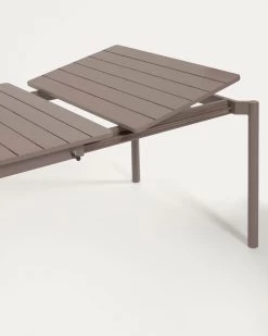 Zaltana Extendable Aluminium Outdoor Table With Matt Brown Finish 140 (200) X 90 Cm | Kave Home -Quality Furniture Store LH0722R10 1D02