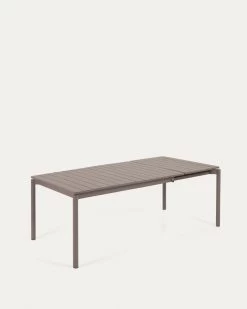 Zaltana Extendable Aluminium Outdoor Table With Matt Brown Finish 140 (200) X 90 Cm | Kave Home -Quality Furniture Store LH0722R10 1V02