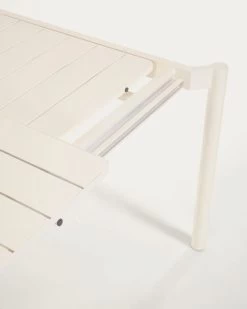 Zaltana Extendable Aluminium Outdoor Table With Matt White Finish 140 (200) X 90 Cm | Kave Home -Quality Furniture Store LH0722R33 1D01