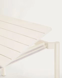 Zaltana Extendable Aluminium Outdoor Table With Matt White Finish 140 (200) X 90 Cm | Kave Home -Quality Furniture Store LH0722R33 1D03