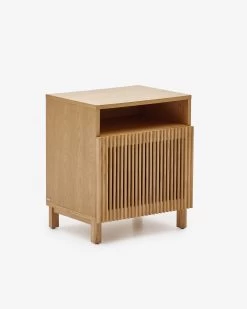 Beyla Solid Ash Wood Beside Table With Oak Veneer 53 X 62 Cm | Kave Home